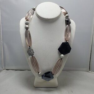 Banana Republic Faceted Beaded Smokey Breeze Topaz Crystal Necklace,